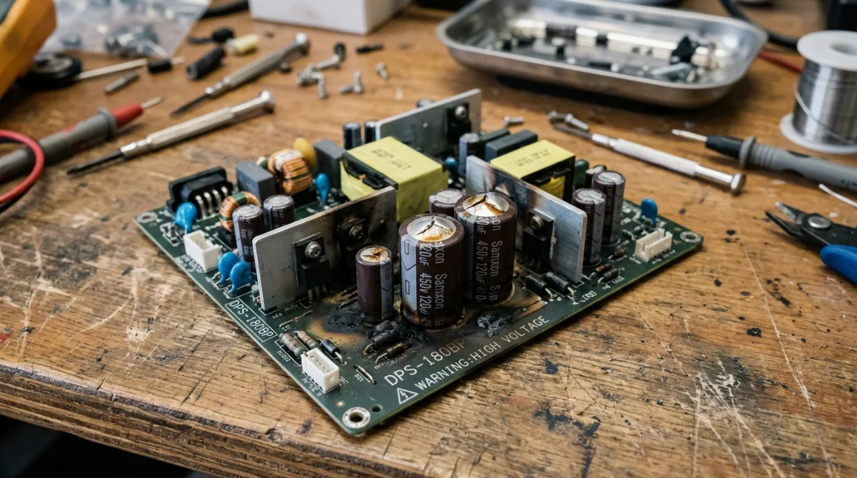 Before Repair - LG 43" Smart TV Power Board Lightning Surge Recovery